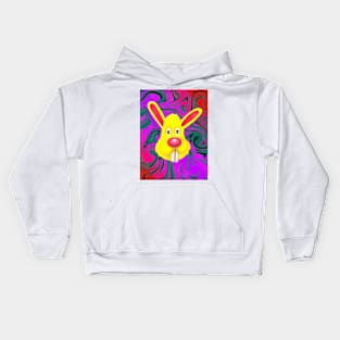 Trippy Yellow Bunny Kids Hoodie